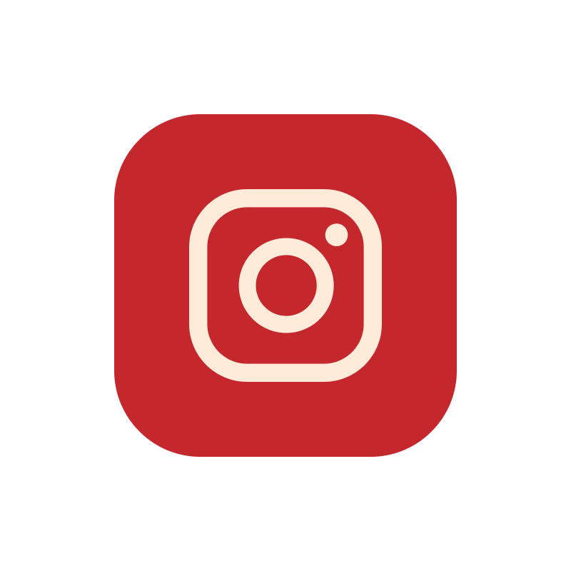 White instagram logo over a red background